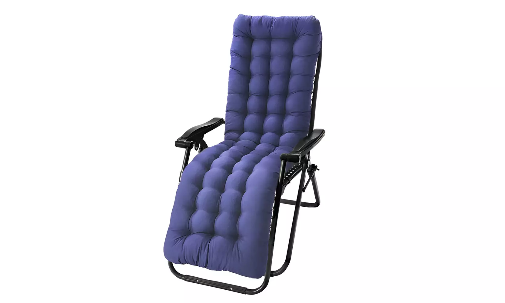 Chaise pliante avec coussin et dossier inclinable