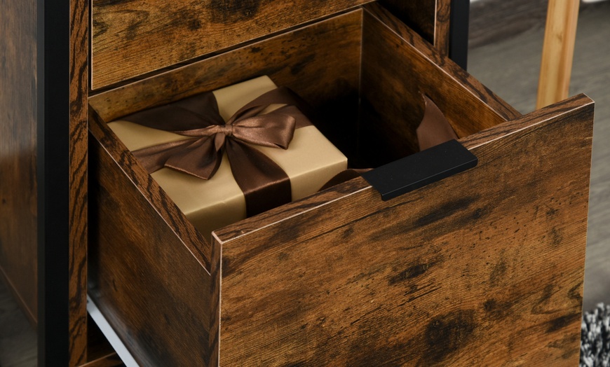 Image 12: HOMCOM Three Drawer Chest of Drawers