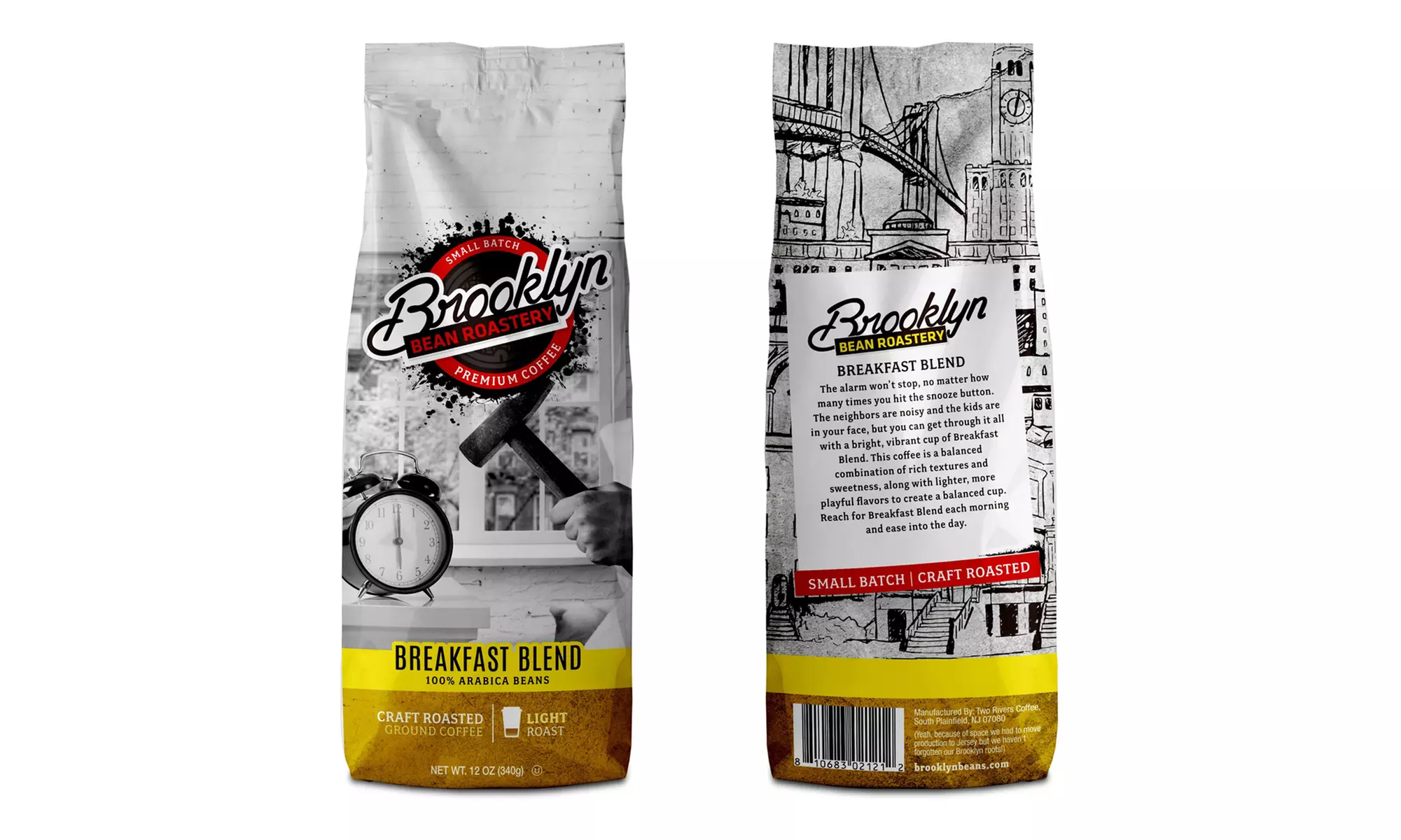 Brooklyn Bean Ground Coffee 12 Ounce Bags - 2 pk or 6 pk