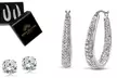 Inside Out Hoops With Free 2.00 CTTW Studs With Crystals From Swarovski  - Second Medium