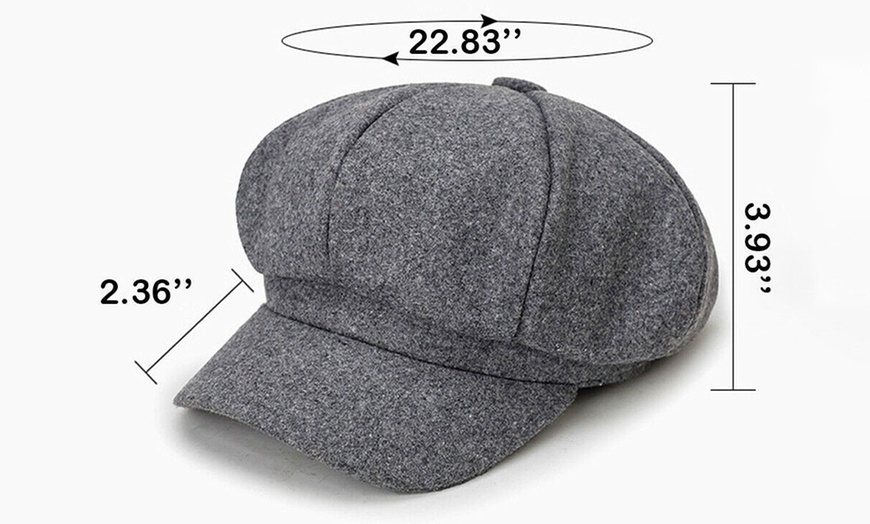 Image 17: Artist Vintage Newsboy Cabbie Peaked Beret Cap Warm Baker Boy Visor Hat Flat Cap