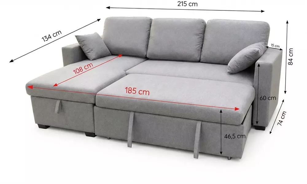 Canapé d’angle convertible Kocoon "Larnaca" 3 places