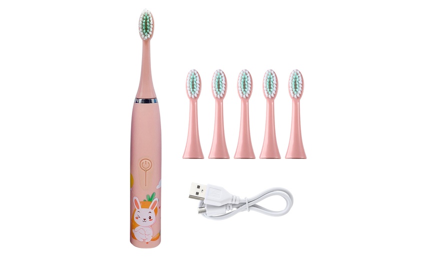 Image 6: Kids' Smart Electric Toothbrush with Eight Heads