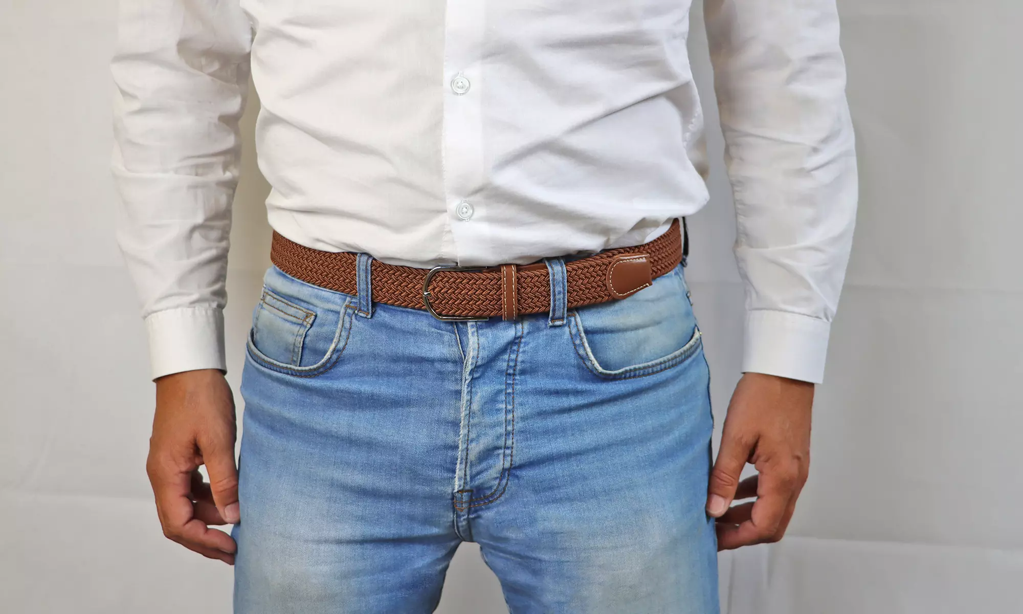 1x oder 2x geflochtener Unisex-Gürtel