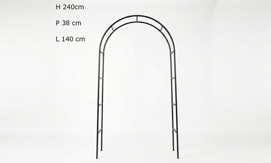 Image 3: Arco da giardino in metallo verde per rose e piante rampicanti