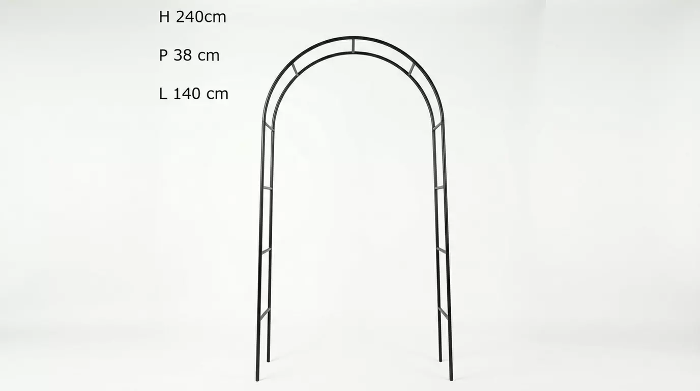 Arco da giardino in metallo verde per rose e piante rampicanti