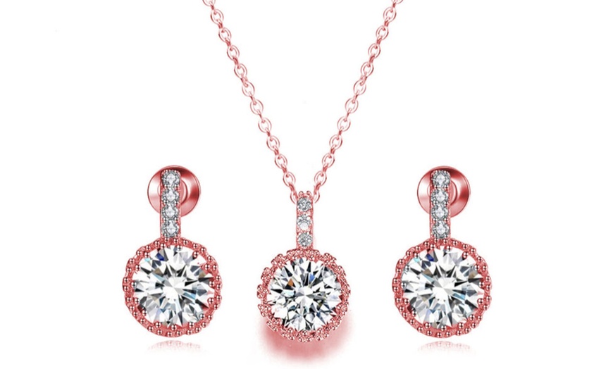 Image 1: Pendant and Earring Set Made with Crystals from Swarovski®