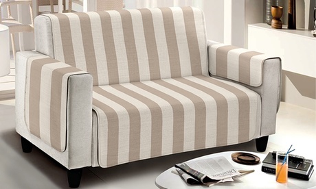 Copridivano antiscivolo a riga larga con braccioli disponibile in 3 dimensioni