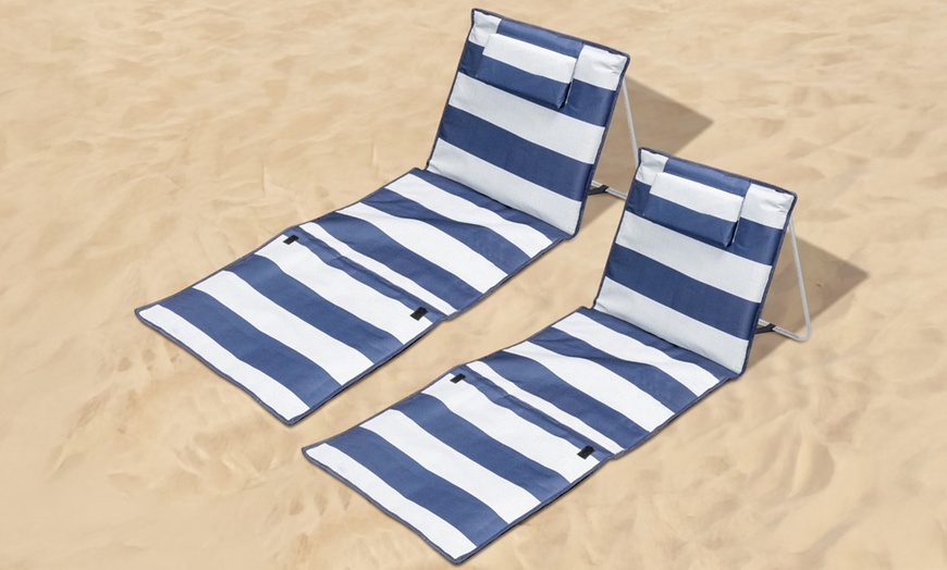 Image 3: Coppia di materassini da spiaggia portatili