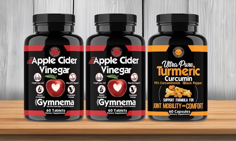 Angry Supplements Apple Cider Vinegar w. Gymnema 2pk w. Turmeric Weight Loss 3-Pack
