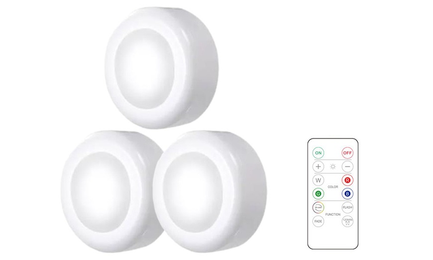 Image 4: Set di 3 o 6 luci LED wireless da 16 colori per armadietti