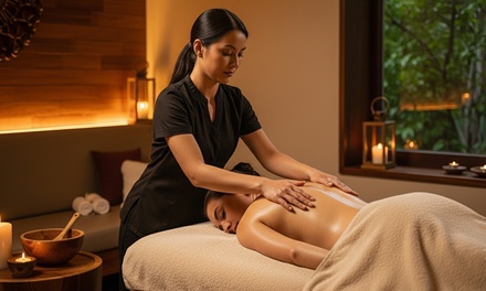 Enveloppement, massage et soin exfoliant - 1h