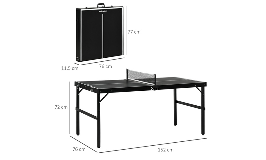 Image 7: SPORTNOW 5ft Foldable Mini Table Tennis Table