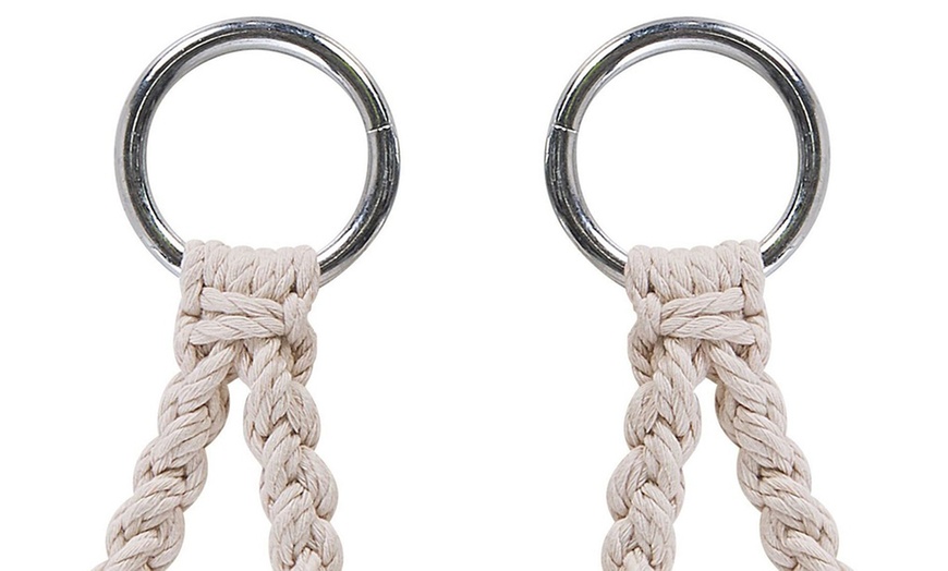 Image 5: Hangende macramé touwstoel met franjes 