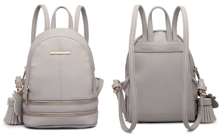 Image 6: Miss Lulu Double Zip Backpack