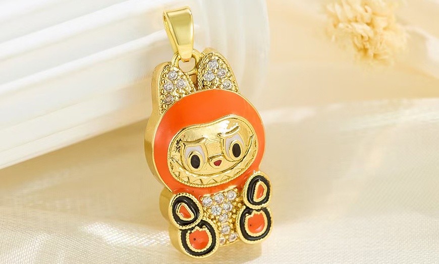 Image 15: Stanley - BTS x Labubu Gold Enamel Pendant Necklace
