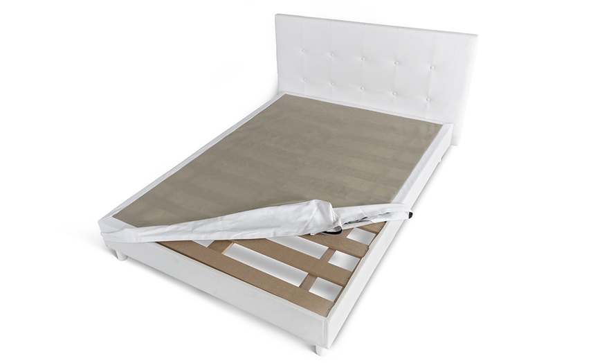 Image 7: Lit fixe Triomphe similicuir, matelas "Cosmos" en option