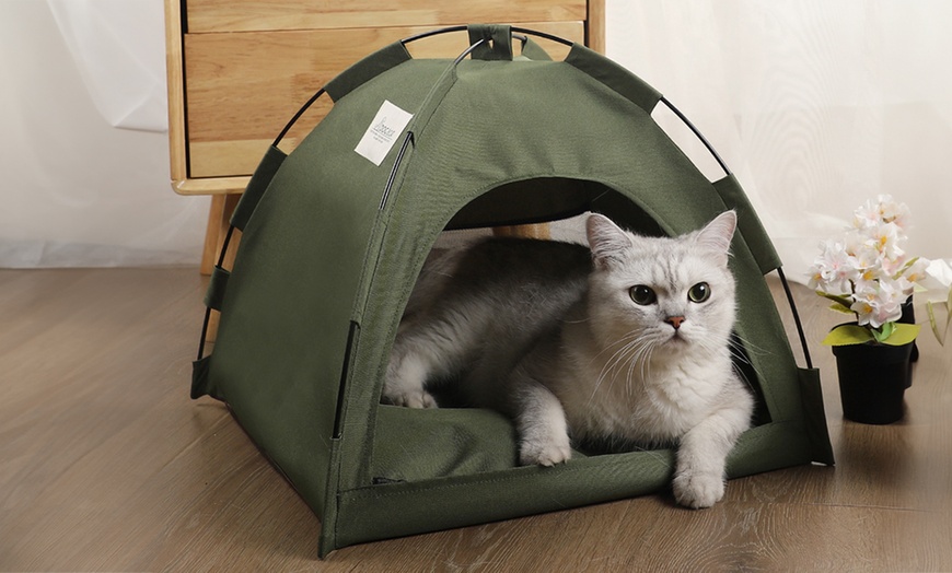 Image 1: Foldable Portable Summer Cooling Pet Tent