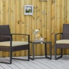 Image 15: Outsunny Square PE-Wicker Bistro Set in black, grey or brown
