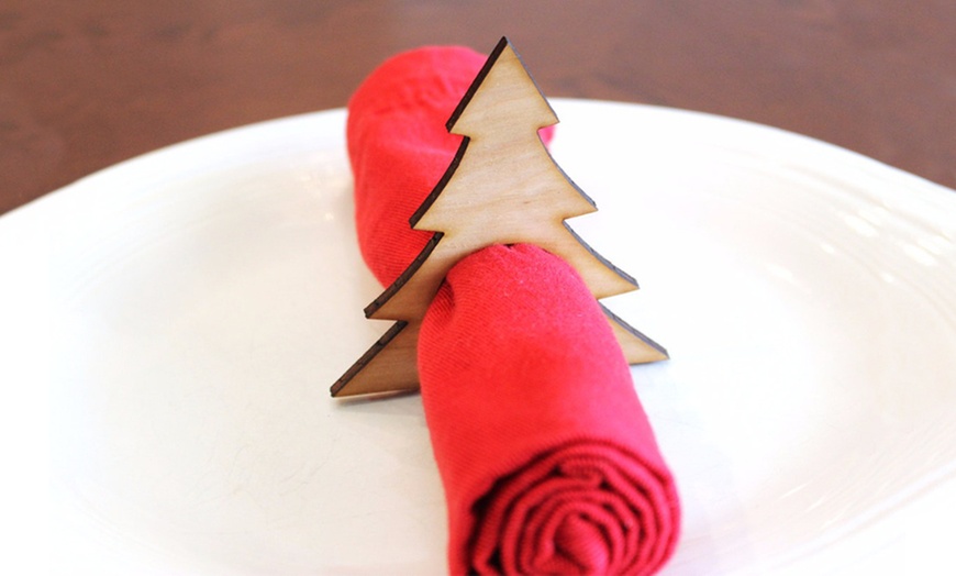 Image 3: Wooden Christmas Napkin Rings