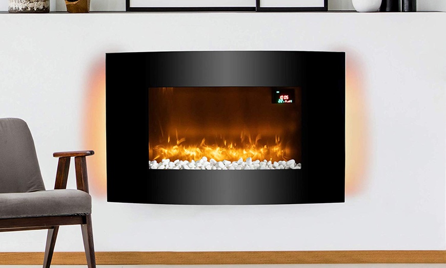 Image 1: Warmlite Wall-Mounted Fireplace