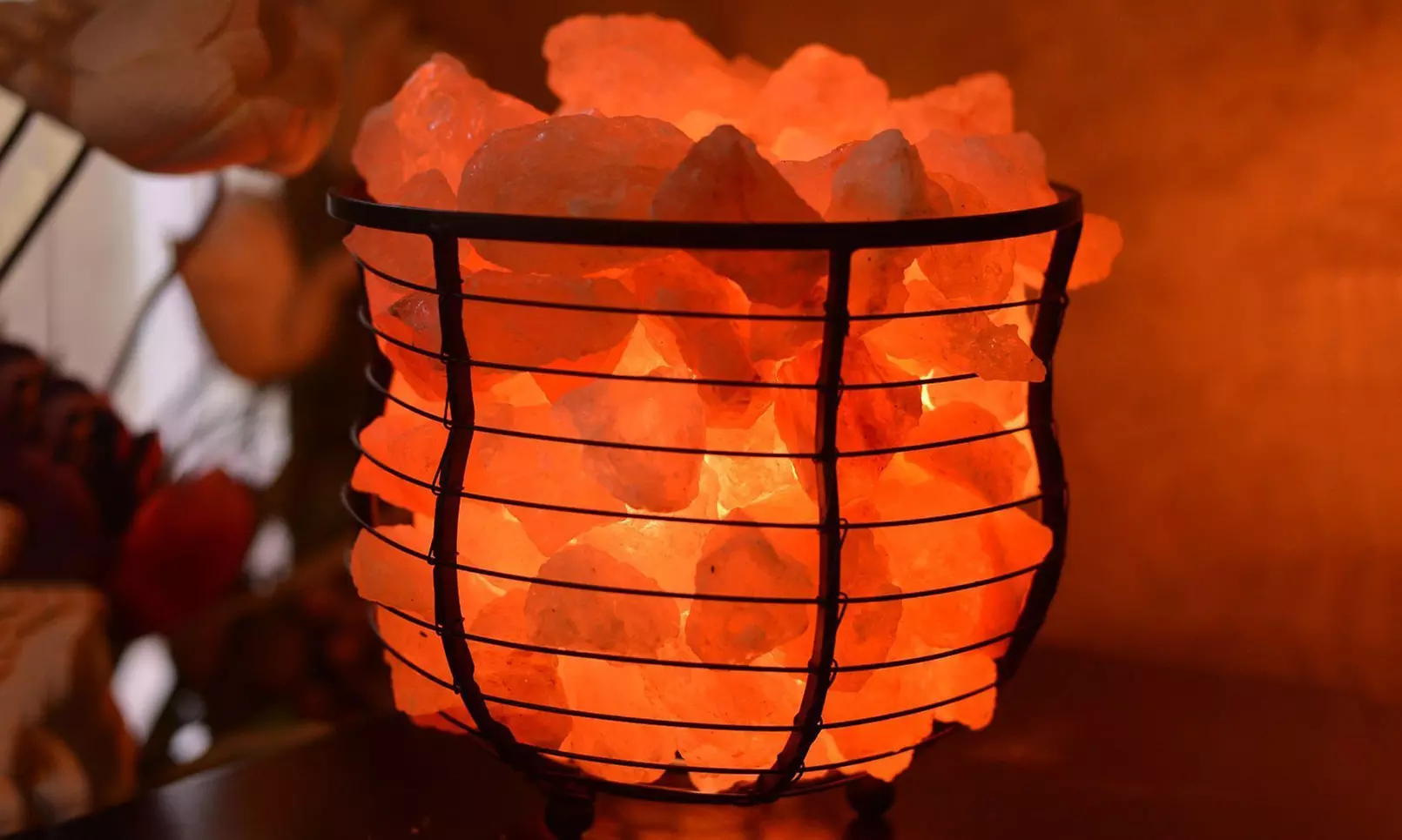 Himalayan Basket Salt Lamp with Salt Chunks, Bulb, and Dimmer Control - Second Medium