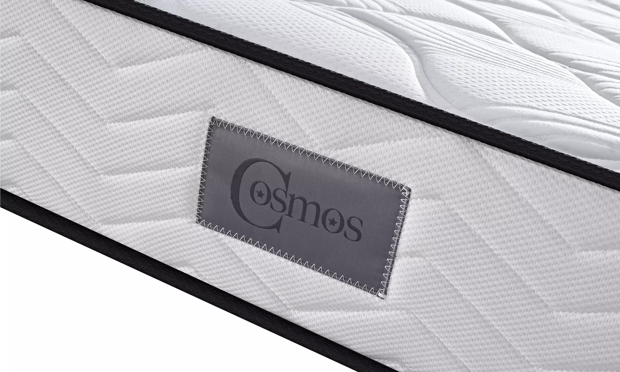 Lit fixe "Triomphe" en similicuir, matelas "Cosmos" en option