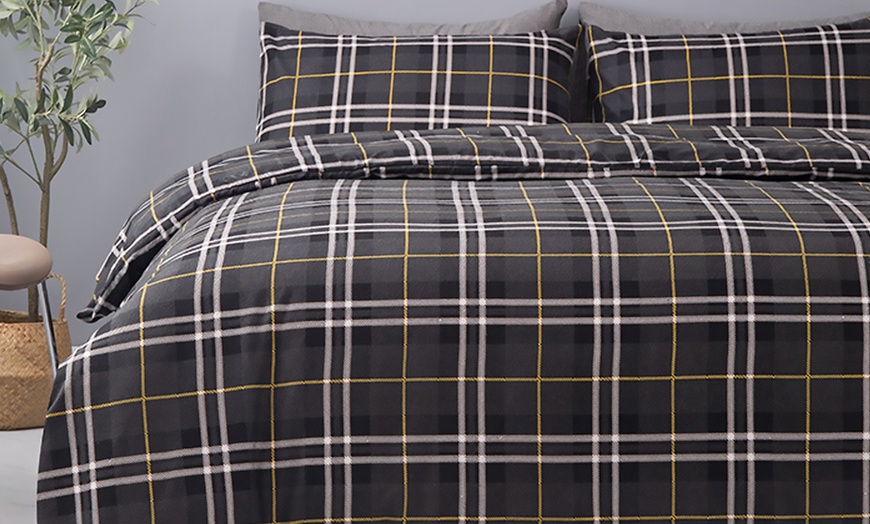 Image 8: Brushed Cotton Flannelette Duvet Cover