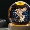 Image 8: 3D Engraved Crystal Ball Night Light with Solid Wood Base