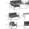 Image 9: Outsunny Aluminium Corner Sofa, Armchair and Table Garden Sofa Set
