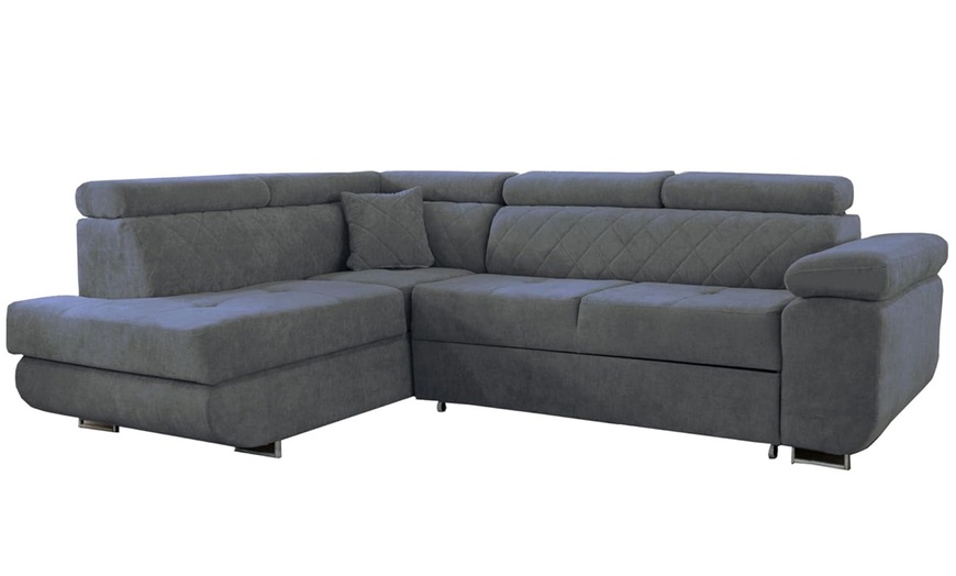 Image 4: Grey Corner Sofa Bed