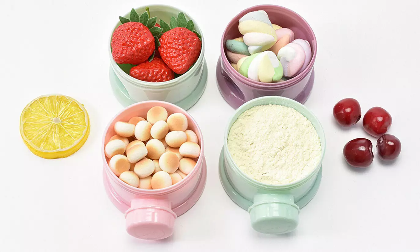 3-4 Layers Baby Formula Milk Powder Dispenser Infant Snack Storage Container
