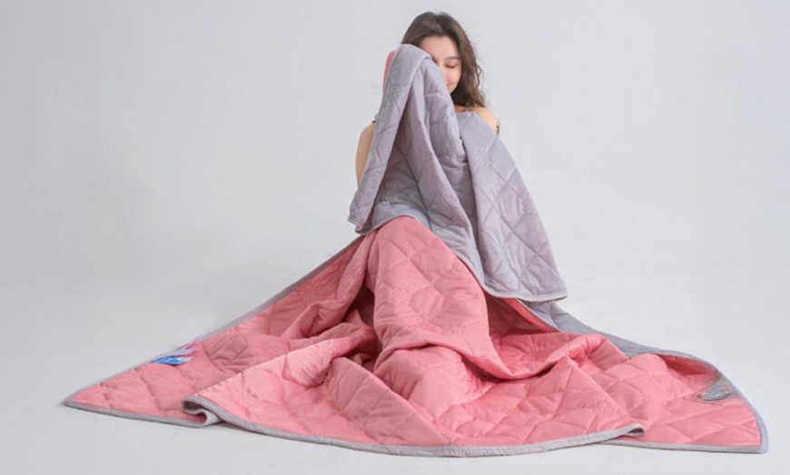 Image 3: Solid Colour-Design Printed Summer Cool Quilt