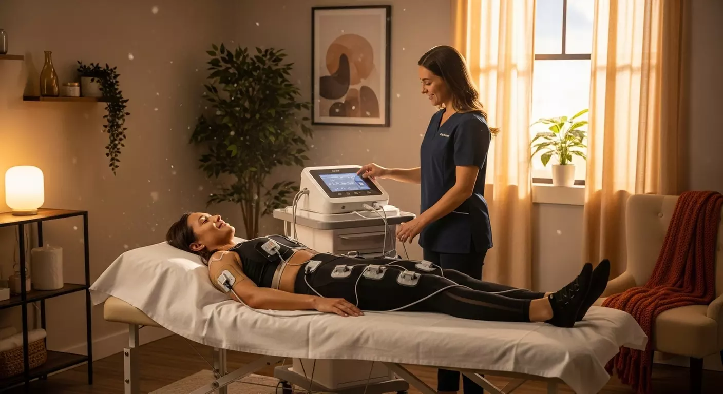 Tone & sculpt with One, Three, Six, or Eights Sessions of EMS  Off