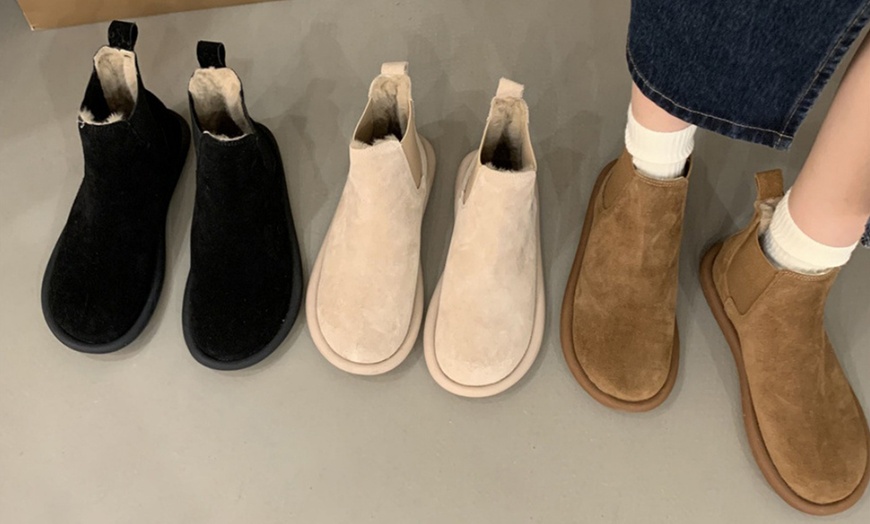 Image 2: Lined Warm Ankle Boots