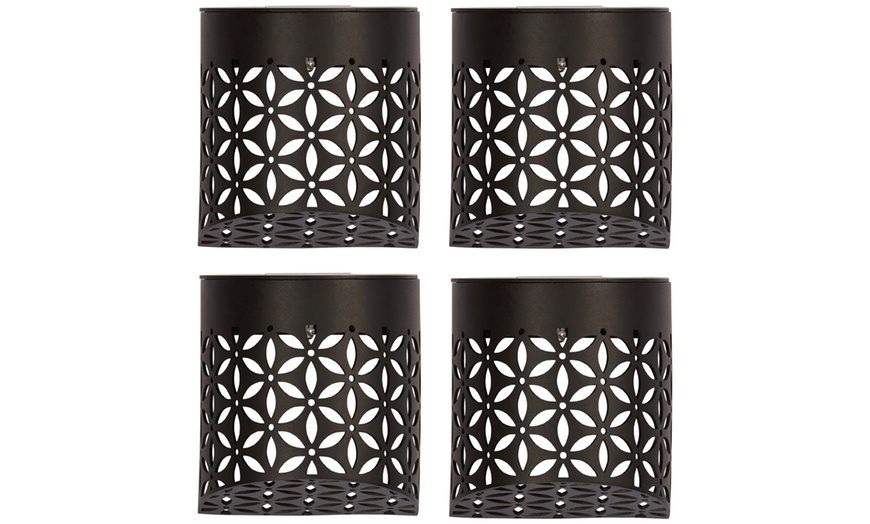 Image 6: Moroccan Solar Wall Lights - 4 Pack, Warm White LED