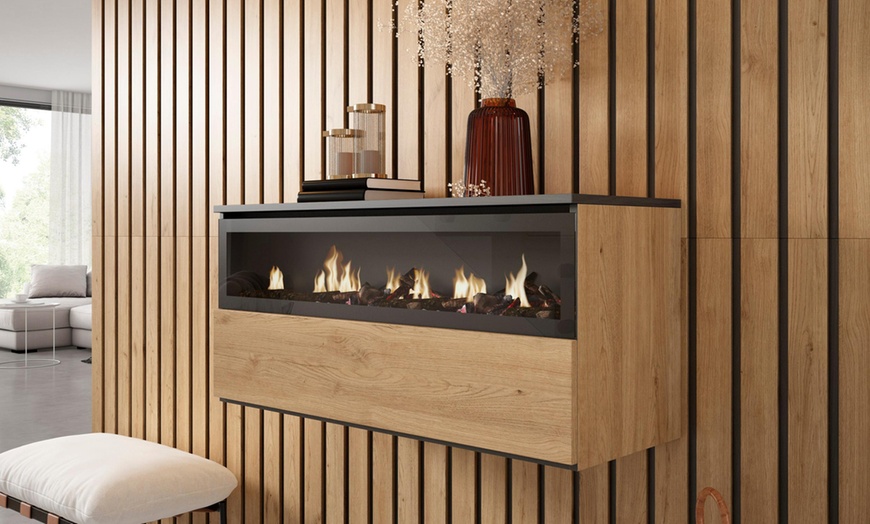 Image 18: Elektrischer LED-Kamin COZY mit 3D-Feuereffekt, opt. mit Hängeboard