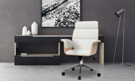 Sedia da ufficio in ecopelle e dotata di ruote scorrevoli