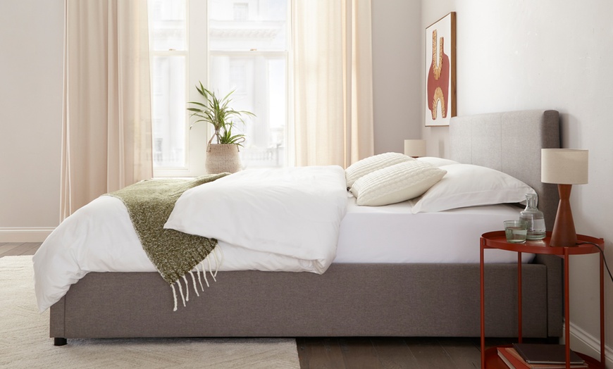 Image 8: DS Living Marcelli Upholstered Bed in Grey 