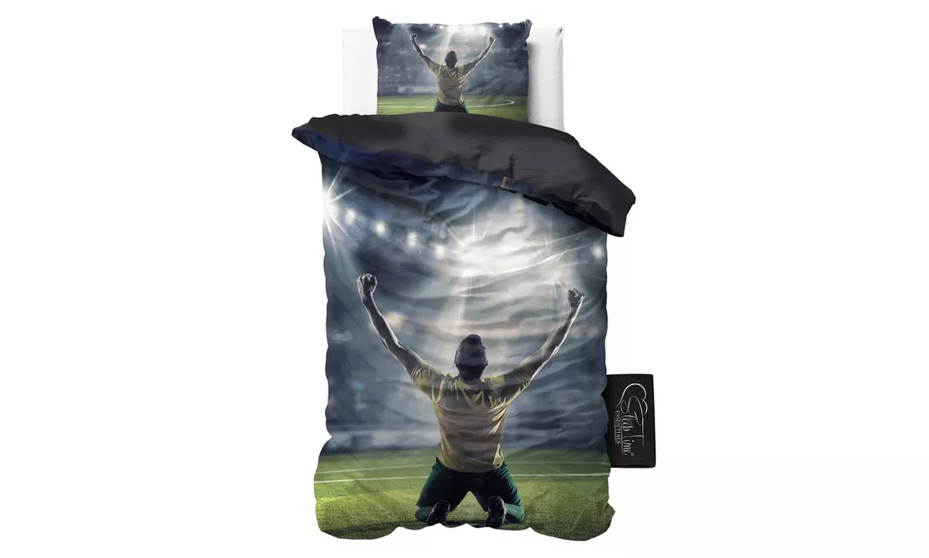 Sleep Time Bettwäsche mit Fußball-Motiv in der Farbe nach Wahl inkl. 1 oder 2 passenden Kissenbezügen - Second Medium