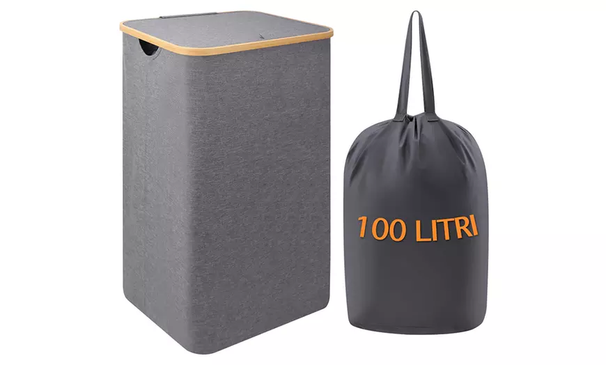 Image 5: Cesto para la colada con bolsa interior y diseño plegable