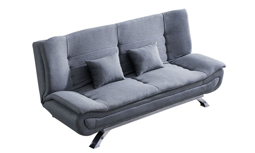 Image 4: Two Seat Convertible Sofa Bed with Cushions