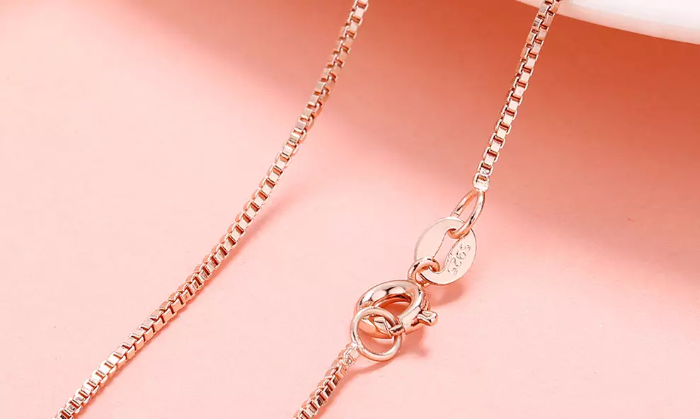 14K Rose Gold over Sterling Silver Box Chains