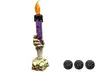 3 Pack Halloween Skull Candle Holder Light Skeleton Hand Lamp Party Bar - Second Medium
