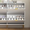 Image 8: HomCom Narrow Shoe Cabinet with Four Flip Drawers
