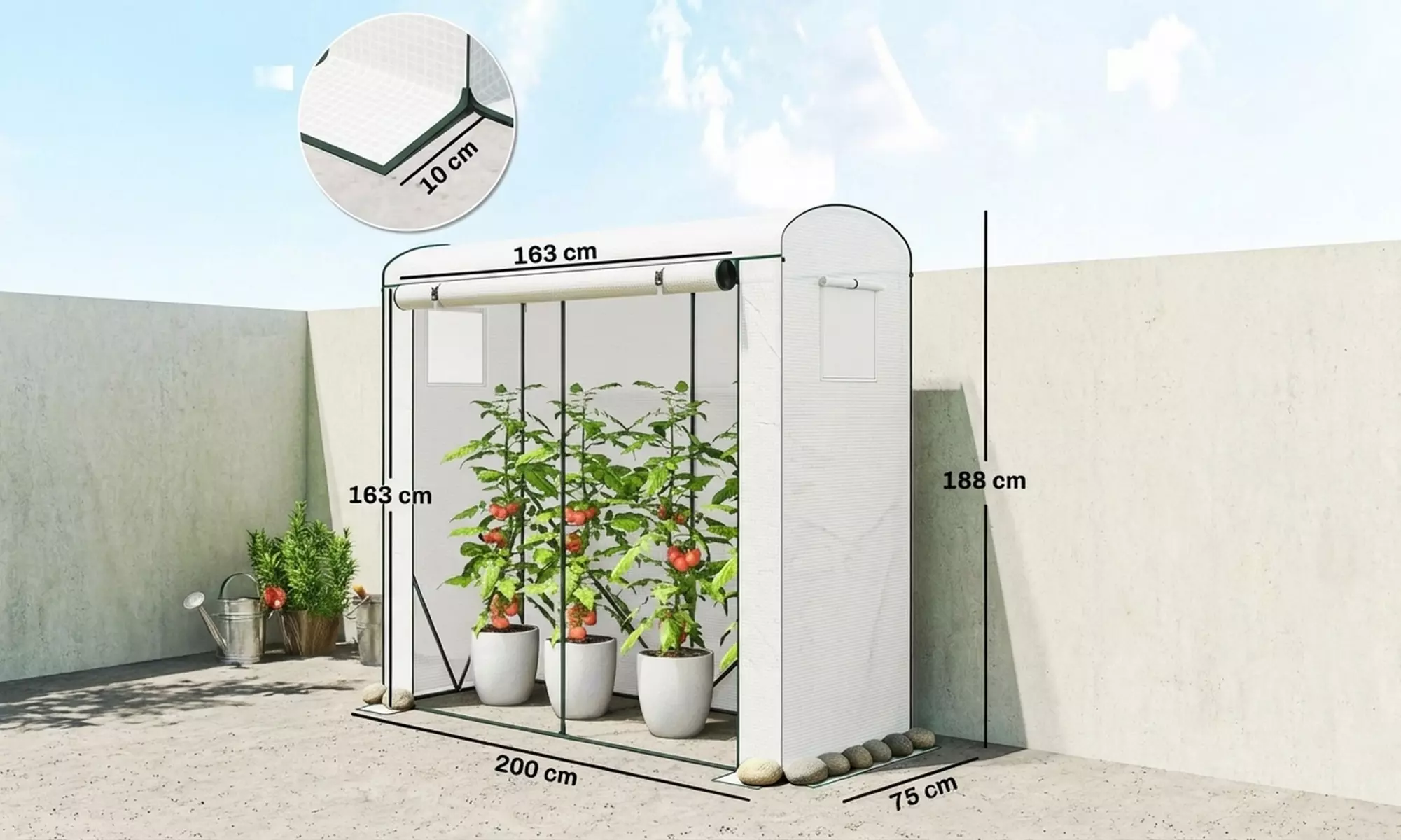 Outsunny Steel Frame Garden Greenhouse with PE Cover and Windows