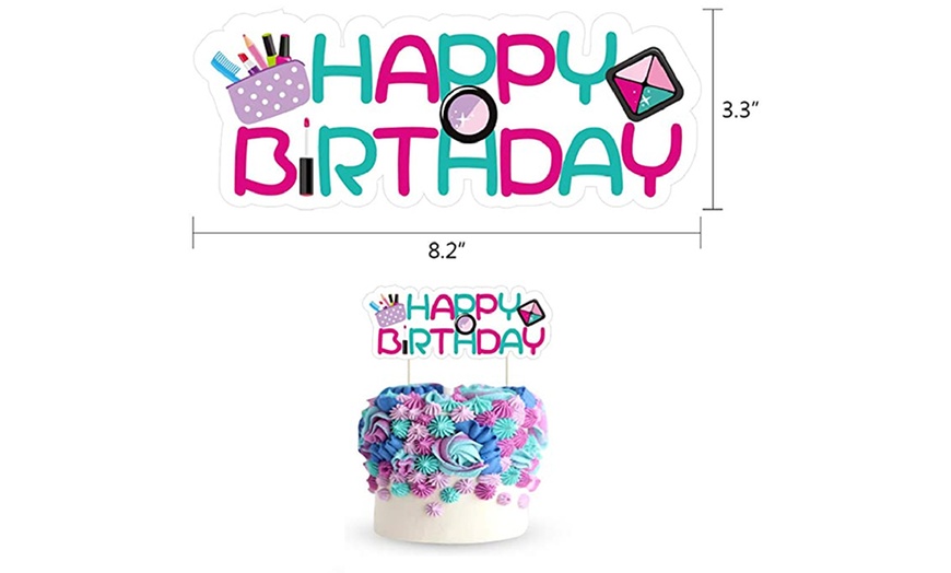 Image 5: Make-Up-Themed Birthday Decoration Set