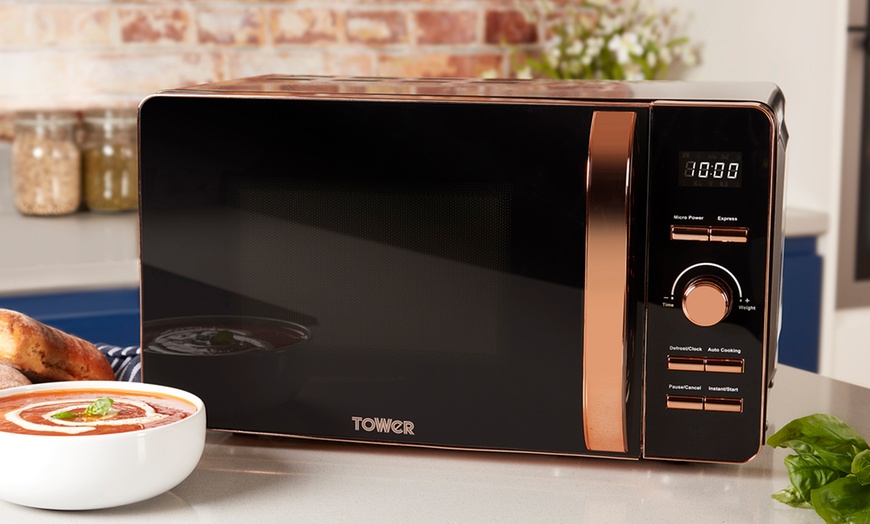 Image 1: Tower 20L Rose Gold Digital Microwave