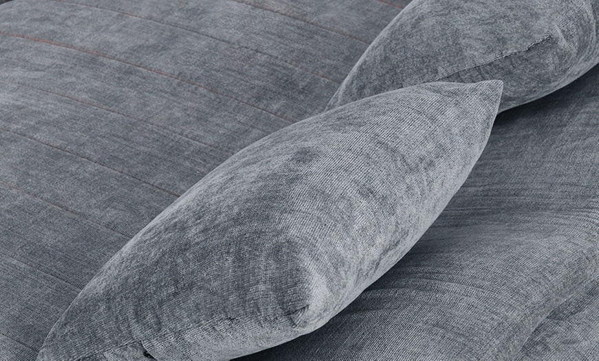 Image 5: Convertible Linen Sofa Bed with Dual-Layer