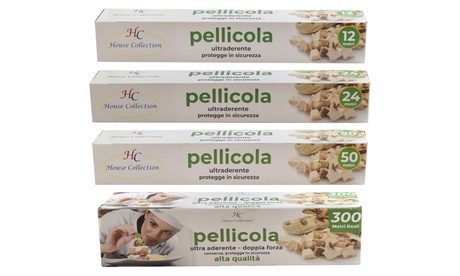 9 o 24 rotoli in pellicola House collection per alimenti e conserve disponibili in 4 lunghezze